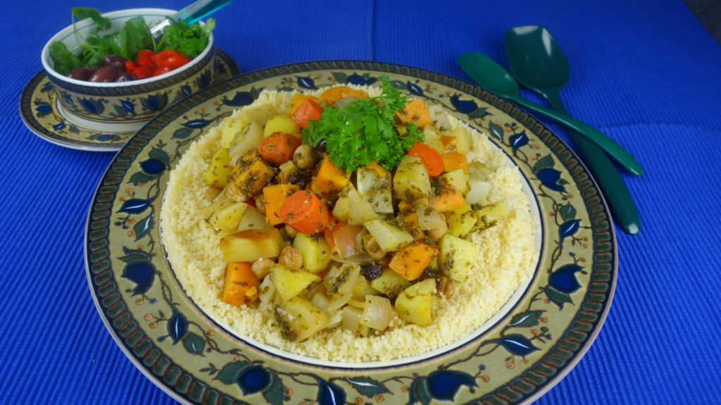 Root Vegetable Tagine with Chermoula Sauce - Food for Your Body, Mind